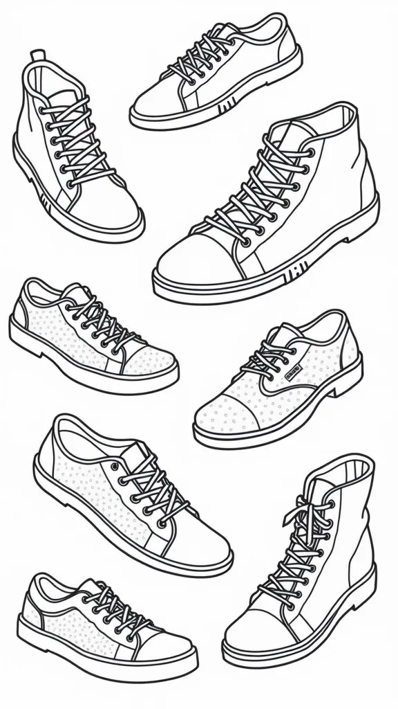 Page de couleur de chaussures